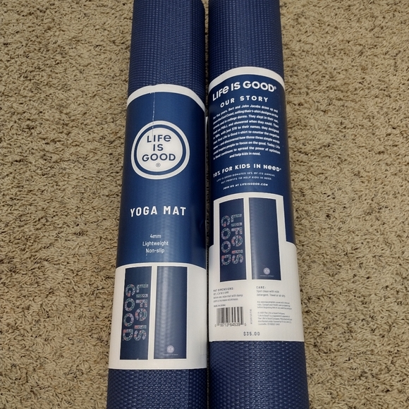 Life Is Good Yoga mat/ Reversible blue durable lightweight unique latex-free - Picture 6 of 12